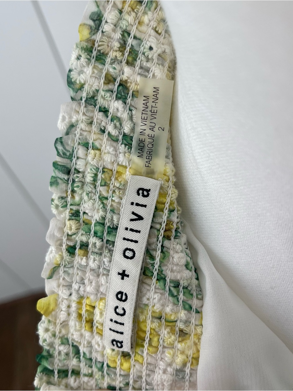 Alice + Olivia Yellow & Green Floral Tiered Lace Maxi Skirt - Picture 7 of 9